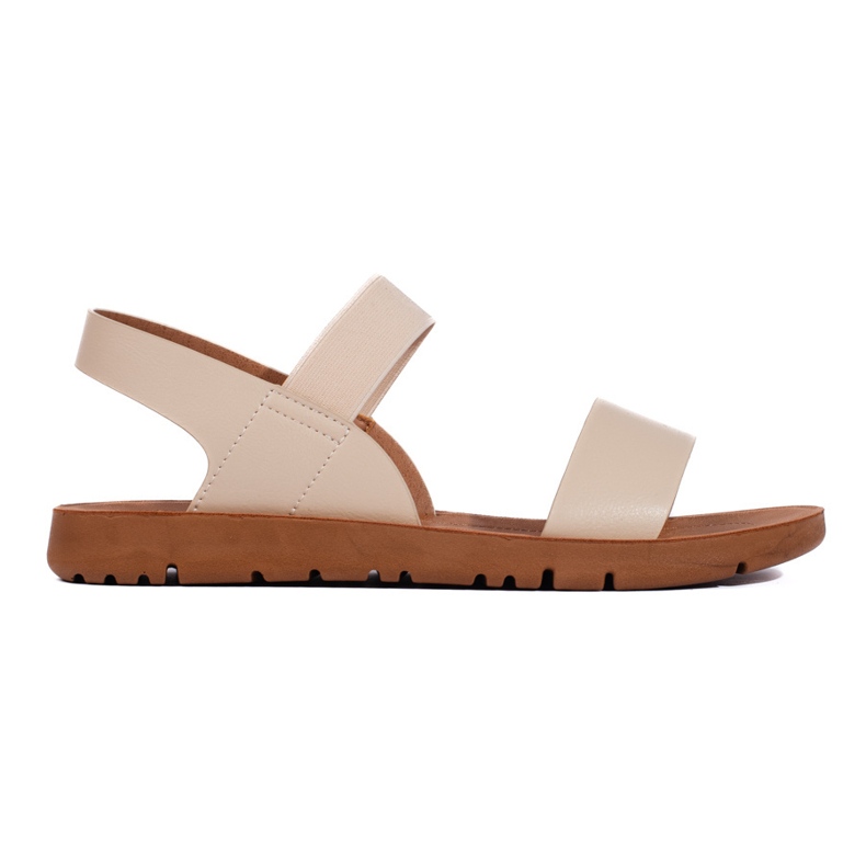 Sandales plates femme beiges