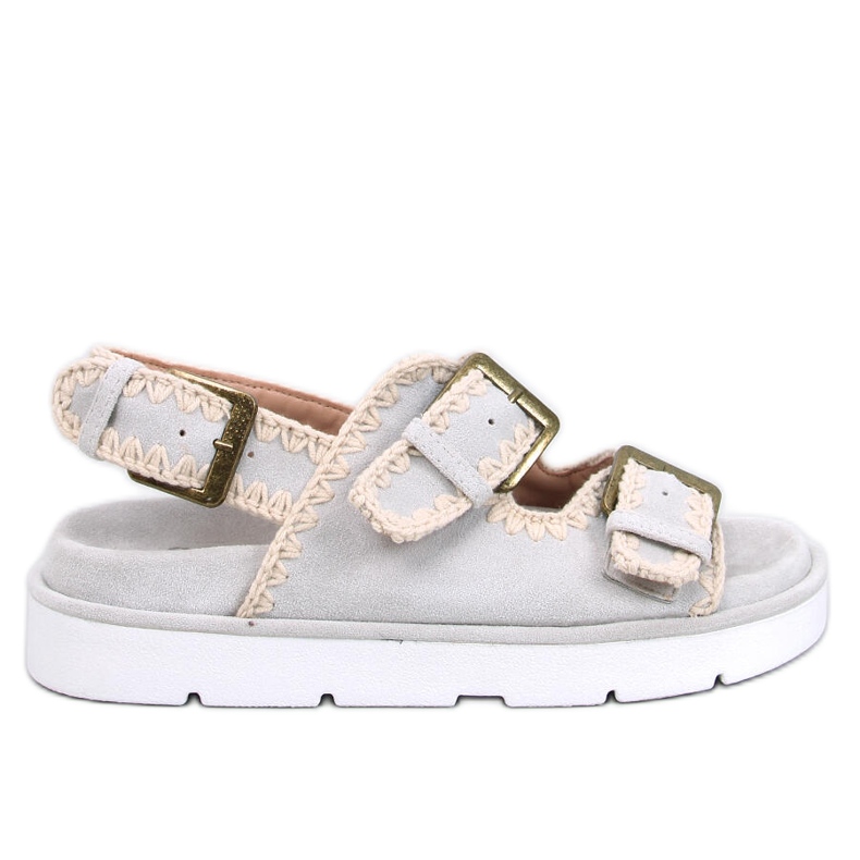 Sandales à plateforme Badey grises Sandales à plateforme Badey grises