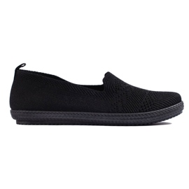Slip-on femme en tissu noir le noir