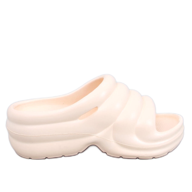 Tongs en mousse beige sur plateforme Brassie - beige clair