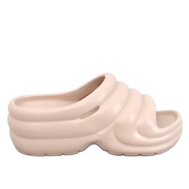 Tongs Brassie DK.BEIGE en mousse sur plateforme - beige foncé Tongs Brassie DK.BEIGE en mousse sur plateforme - beige foncé