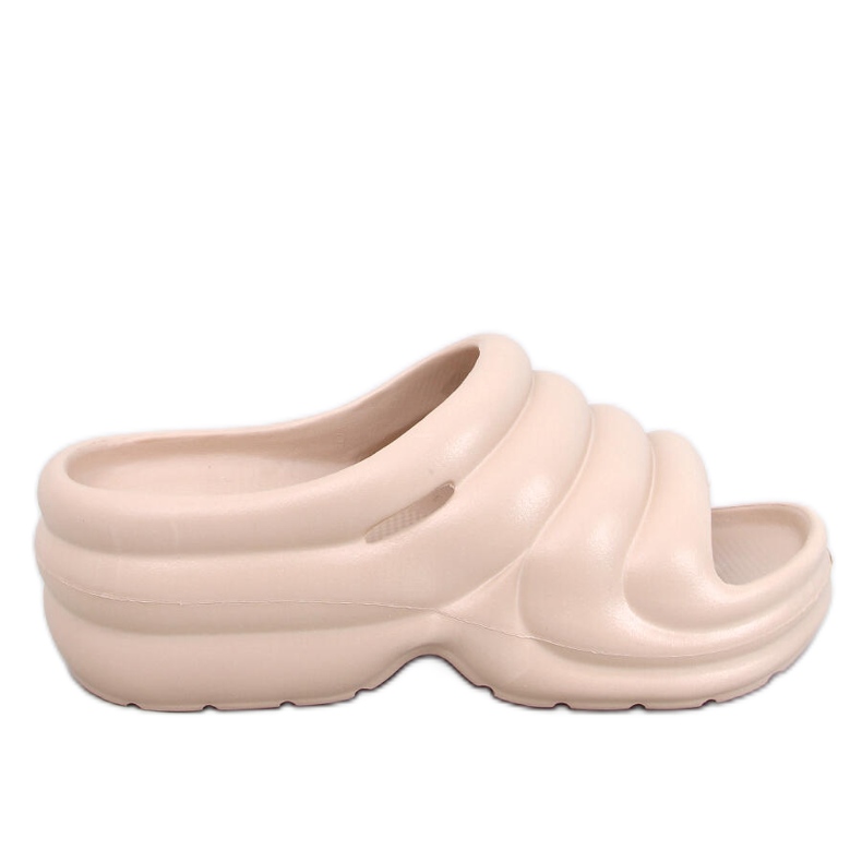 Tongs Brassie DK.BEIGE en mousse sur plateforme - beige foncé