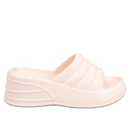 Diames Sandales compensées en mousse beige Diames Sandales compensées en mousse beige