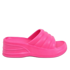 Sandales compensées en mousse fuchsia Diames rose