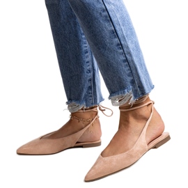 Ballerines beiges à lacets et talon ouvert Leaia