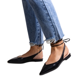 Ballerines noires nouées en éco-cuir Batra le noir Ballerines noires nouées en éco-cuir Batra le noir