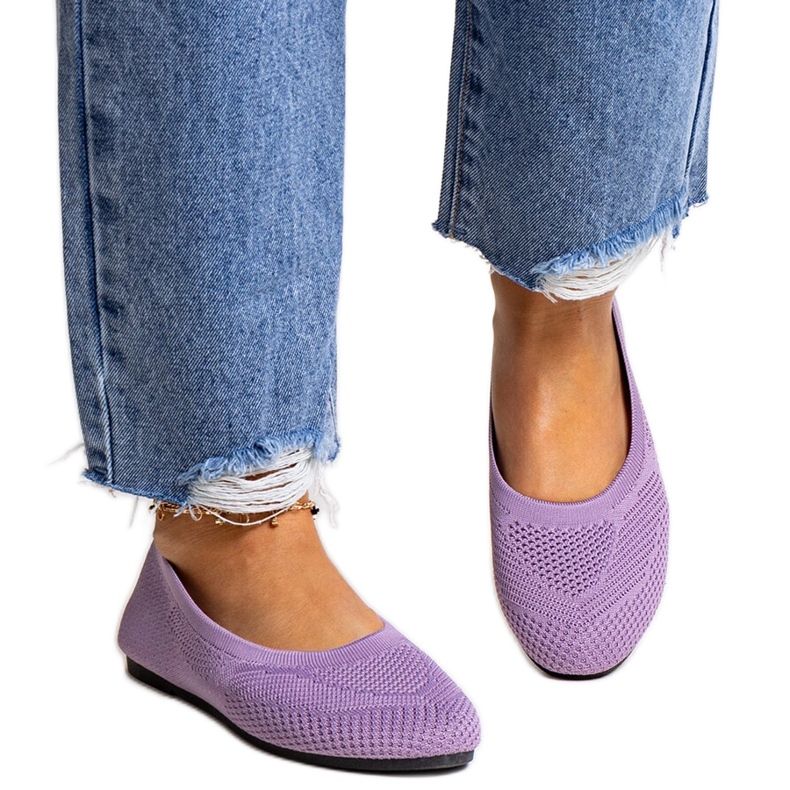 Ballerines en tissu violet de Yafia