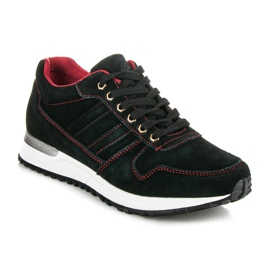 Mazaro Chaussures de sport en cuir noir
