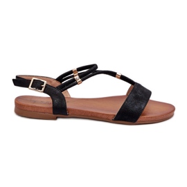 Sandales plates à brides pour femmes S.Barski KV27-010 Noir