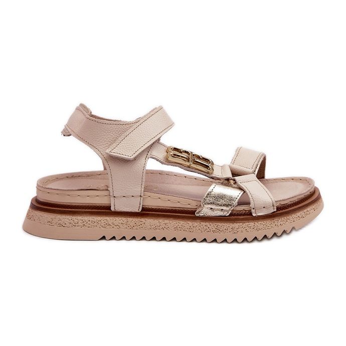 Zazoo 50103 Sandales en cuir pour femme sur plateforme, Beige Zazoo 50103 Sandales en cuir pour femme sur plateforme, Beige