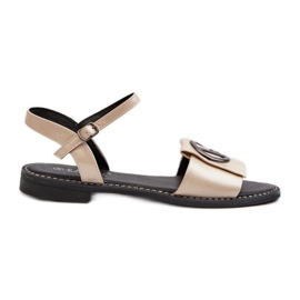 Sandales pour femmes avec décoration S.Barski KV27-045 Or doré