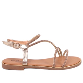 Sandales Courte Gold avec zircons cubiques d'or