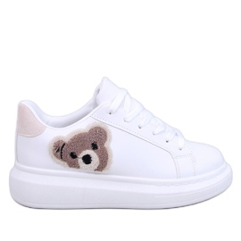 Cedris Baskets ours en peluche blanches Cedris Baskets ours en peluche blanches