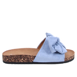 Keitas Chaussons en liège bleu avec nœud