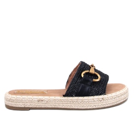 Maters Tongs espadrilles noires le noir