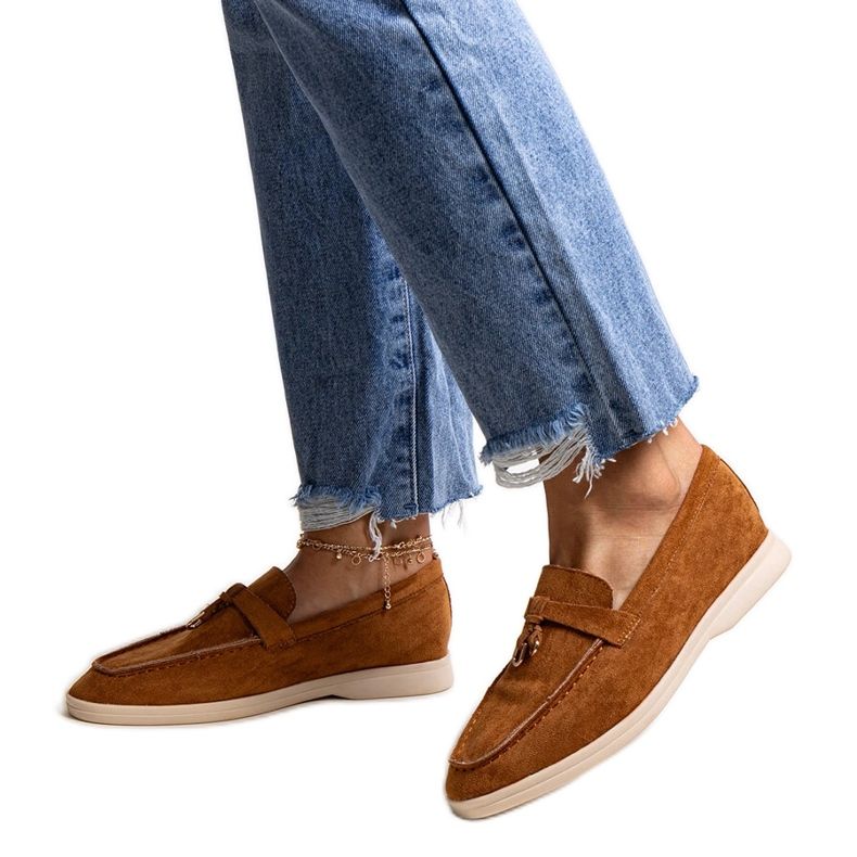 Mocassins marron avec pendentif en métal de Fiorano brun