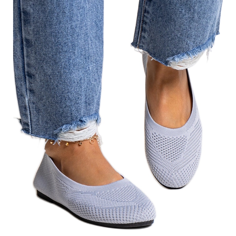 Ballerines en tissu gris de Yafia