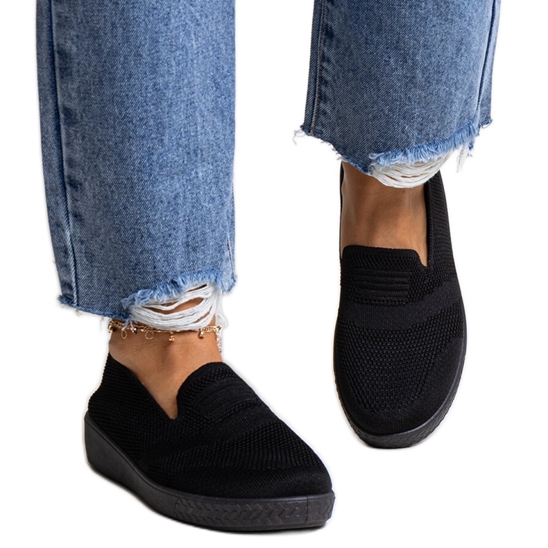 Baskets à enfiler noires Mikaila le noir