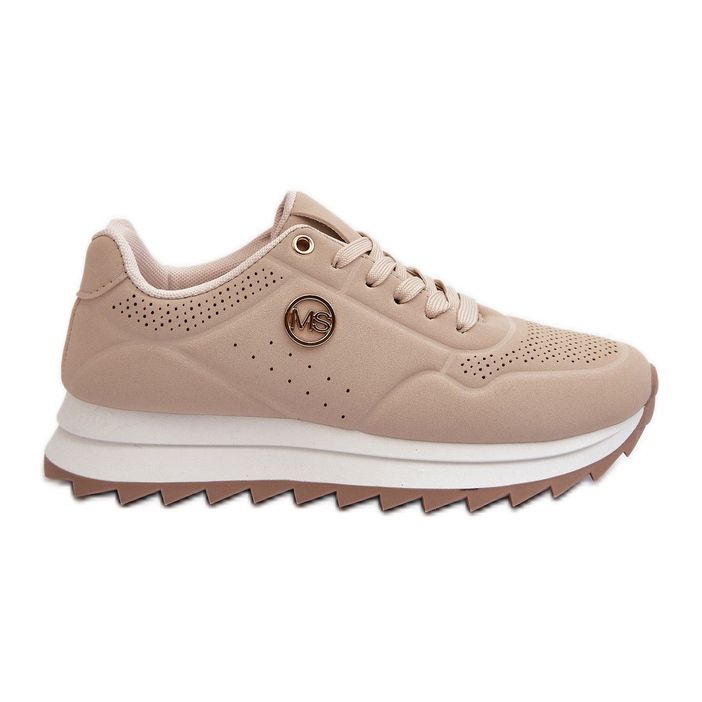 Baskets Plateformes Femme Beige Rottiana