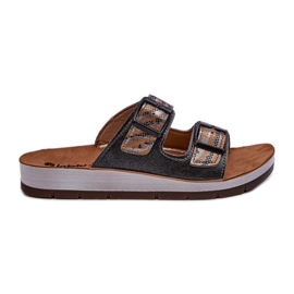 Tongs confortables pour femmes avec boucles Inblu CP000045 Noir