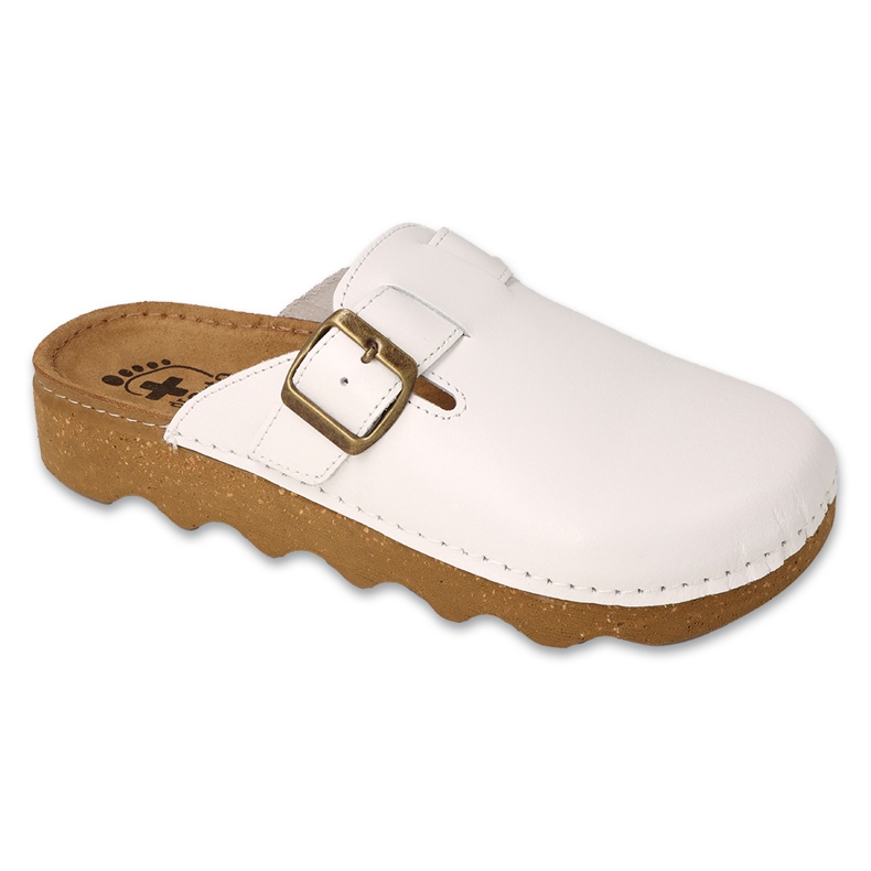 Dr.ORTO Befado chaussons pour femmes avec fond en cuir 179D004 blanc blanche