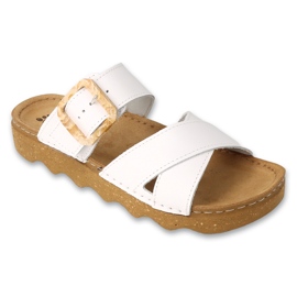 Chaussons femme Dr.ORTO Befado, fond en cuir, 179D005, blanc blanche Chaussons femme Dr.ORTO Befado, fond en cuir, 179D005, blanc blanche