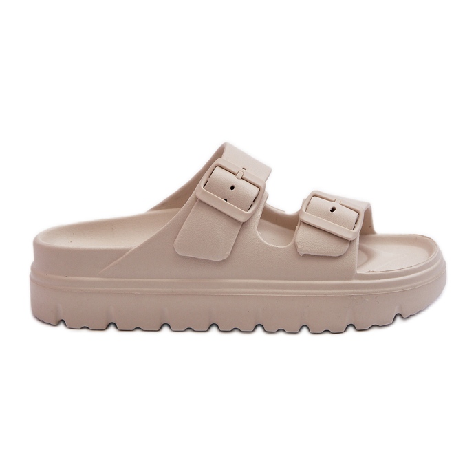 EVento Tongs beiges en mousse Melorea pour femmes sur la plateforme