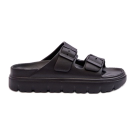 EVento Tongs en mousse pour femmes sur la plateforme Melorea noire le noir