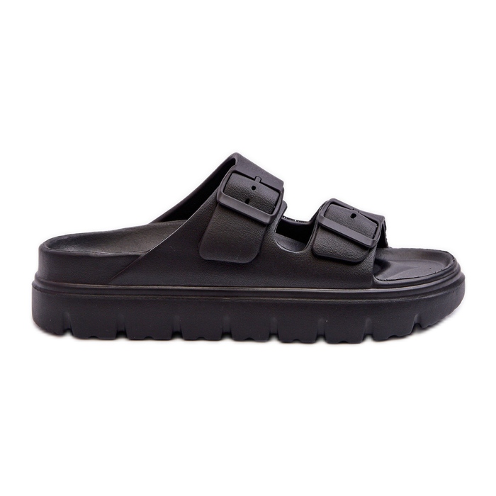 EVento Tongs en mousse pour femmes sur la plateforme Melorea noire le noir