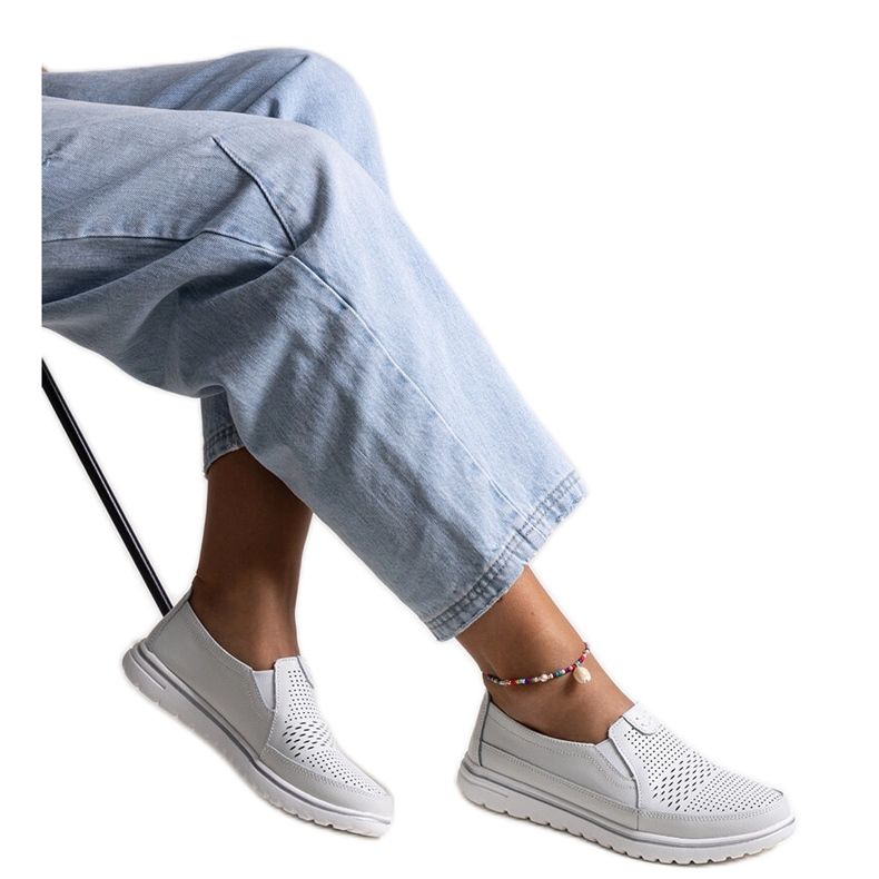 Chaussures Vinceza en cuir blanc blanche