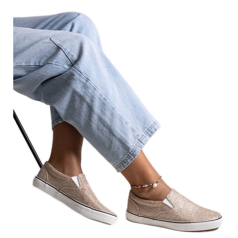 Baskets Lulubah brillantes dorées d'or Baskets Lulubah brillantes dorées d'or