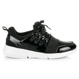 Chaussures de sport laquées le noir