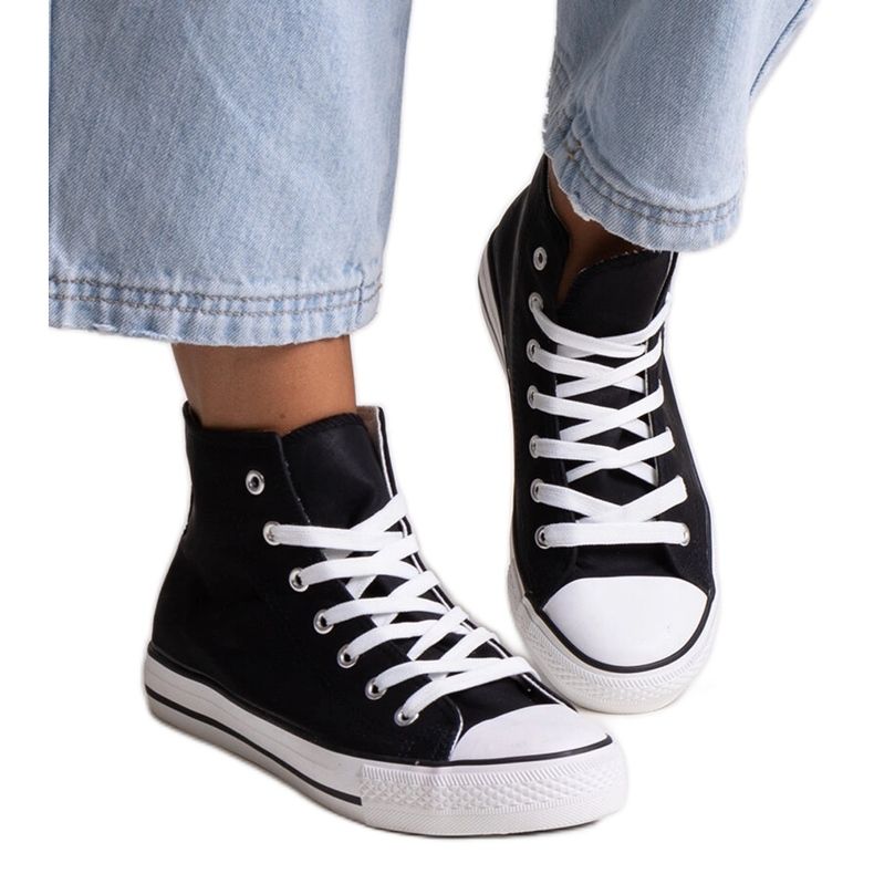 Baskets montantes noires Efren le noir