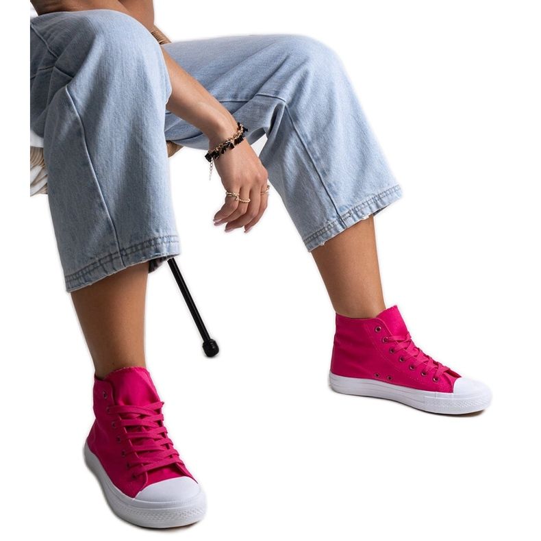Bez marki Baskets montantes Ghanem rose foncé