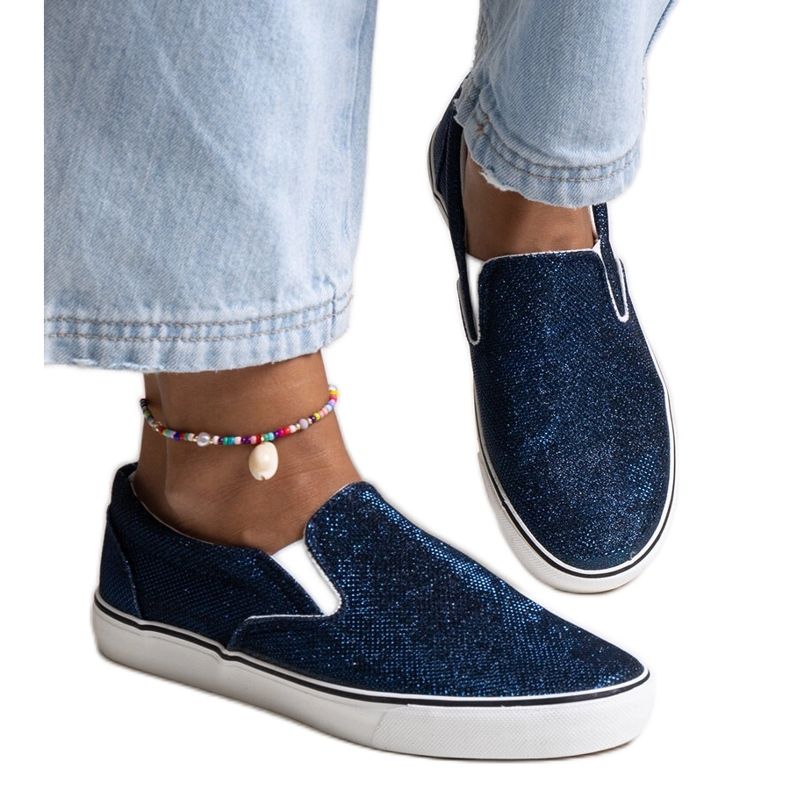 Baskets brillantes bleu marine de Lulubah Baskets brillantes bleu marine de Lulubah