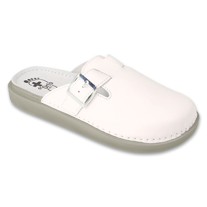 Dr.ORTO Befado chaussons pour femmes avec fond en cuir 179D002 blanc blanche
