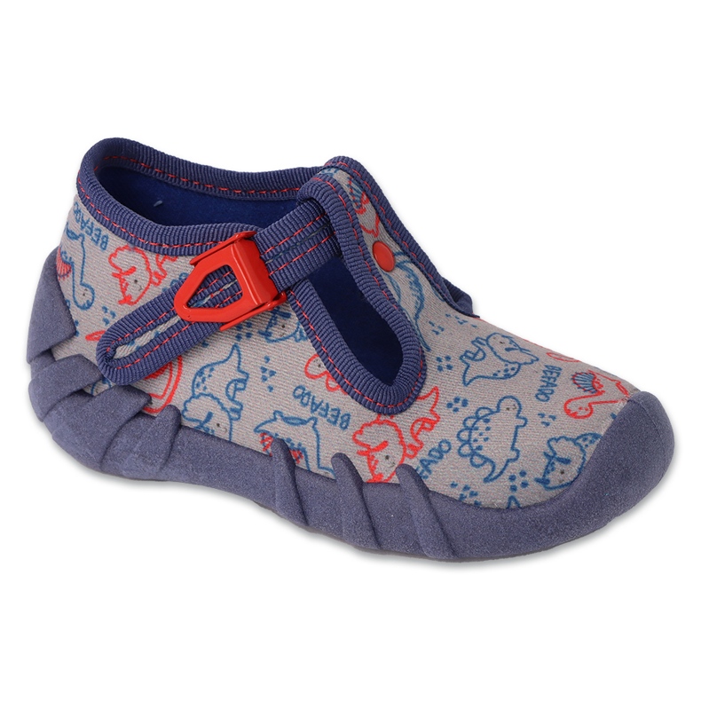 Chaussons enfants Befado avec fermoir110N498 avec animaux bleu
