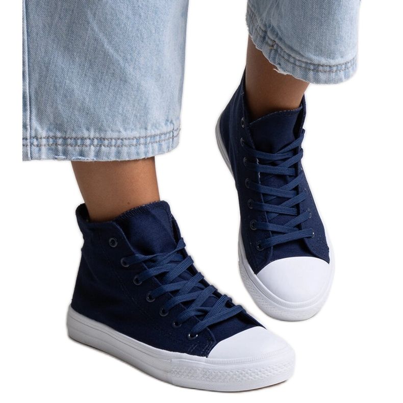 Bez marki Baskets montantes bleu marine par Ghanem