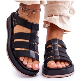 Sandales Velcro végétaliennes pour femmes ZAXY JJ285017 le noir Sandales Velcro végétaliennes pour femmes ZAXY JJ285017 le noir
