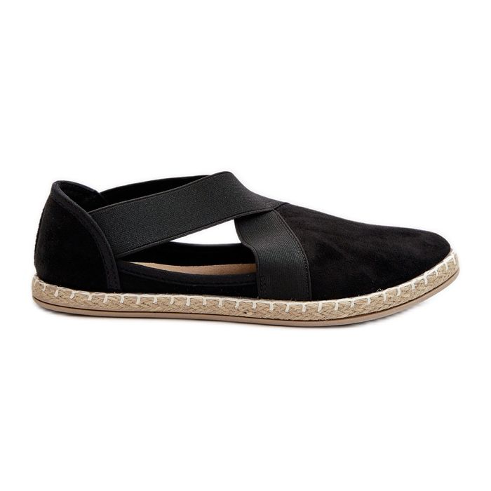 Espadrilles Femme À Bretelles Élastiques Eco Daim Noir Phaedrana le noir