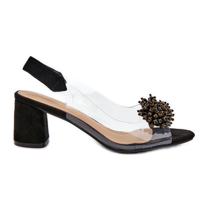Sandales À Talons Hauts Pour Femme Avec Dessus Transparent, Noir Aleola le noir