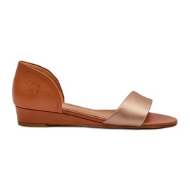 Sandales en Cuir Maciejka 1971-68 Marron et Doré d'or