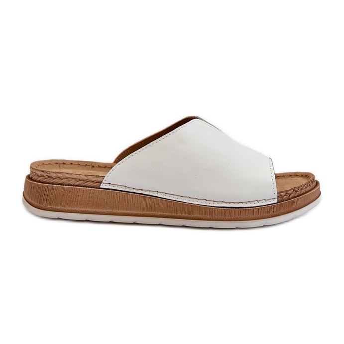 Tongs confortables pour femmes en cuir écologique Inblu GS0003I1 Blanc blanche Tongs confortables pour femmes en cuir écologique Inblu GS0003I1 Blanc blanche