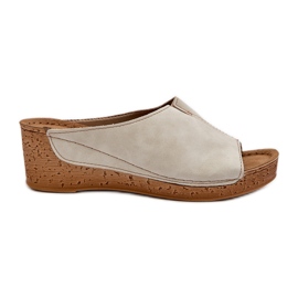 Tongs compensées confortables pour femmes Inblu NG000002 Beige