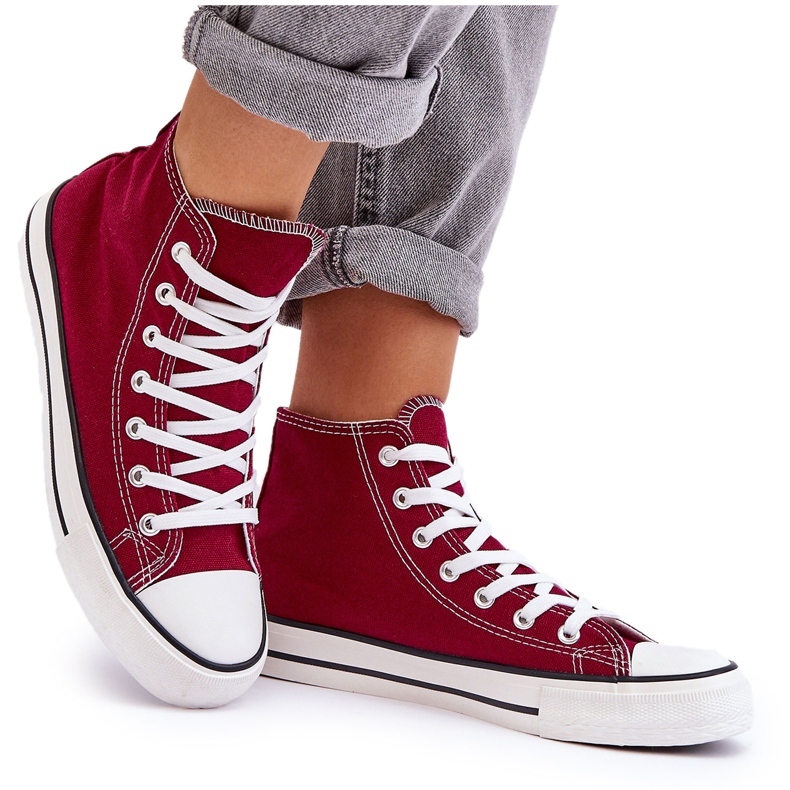 Baskets Femme Classic High Bordeaux Remos rouge