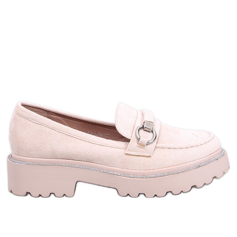 Mocassins à semelle haute en daim beige Sheady