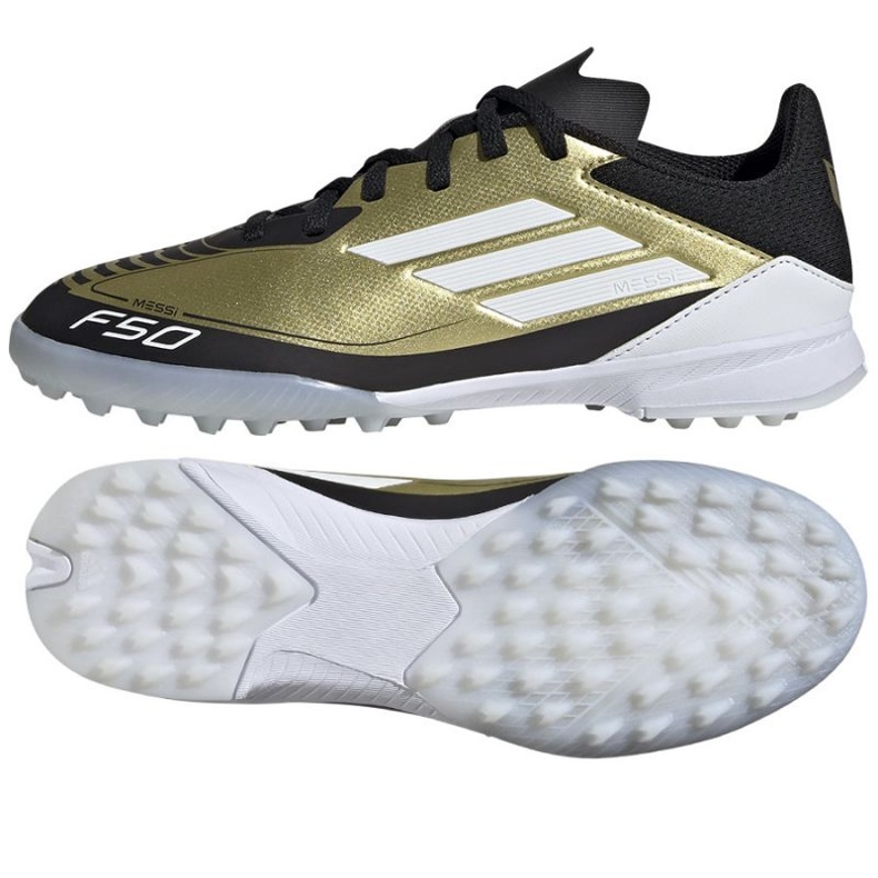 Chaussures Adidas F50 League Messi Jr Tf IG9277 d'or
