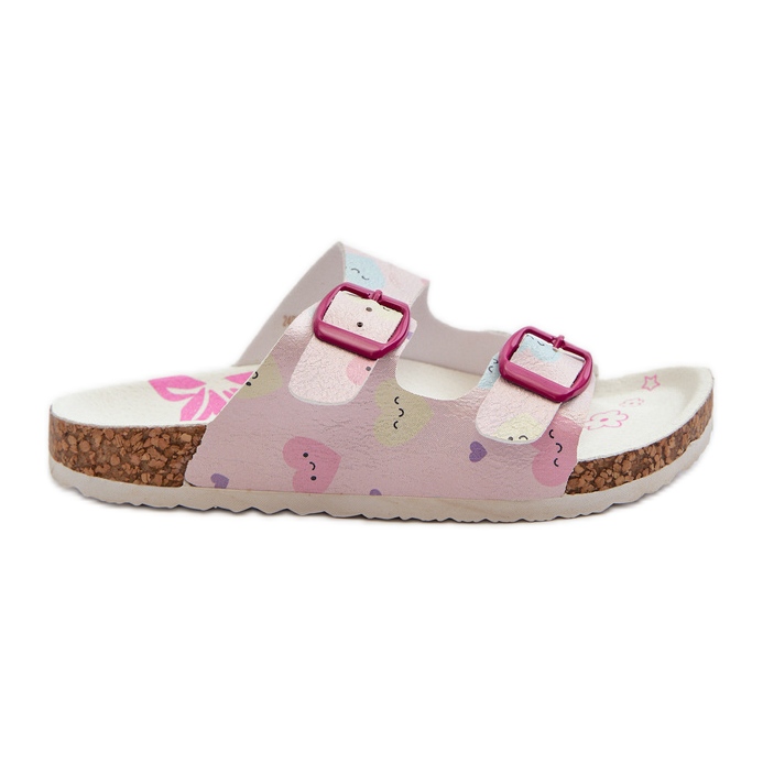 Tongs pour enfants avec boucles coeur, rose Abiding