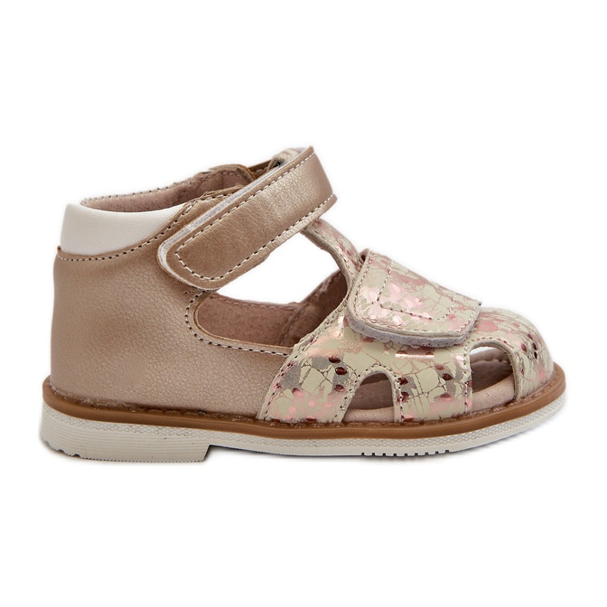 Sandales Enfant Velcro à Motifs, Or Maellita d'or