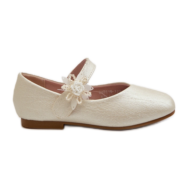 Ballerines enfant à paillettes et fermeture scratch, Beige Jeylin Ballerines enfant à paillettes et fermeture scratch, Beige Jeylin